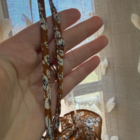 NWT boutique Smocked Floral Cami Tank Top in Mustard size 3x spring summer - Picture 6 of 6